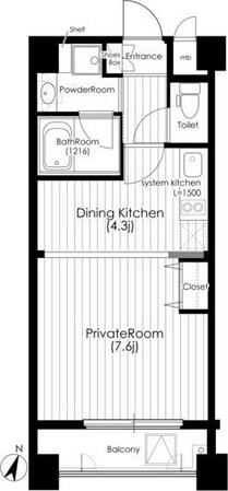 堂島プライマリーワンの物件間取画像